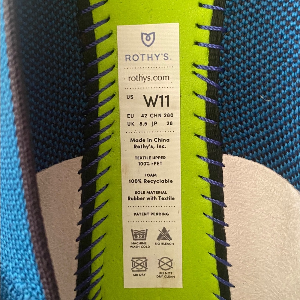 NWOB Rothy’s The Square Pacific Blue Green Size 11 new - Picture 12 of 16